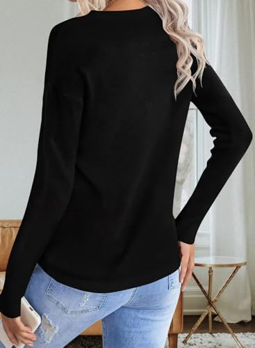 Image of QACOHU Women's Fall Sweater 2025 Crew Neck Long Sleeve Casual Pullover Knitted Sweater Tops