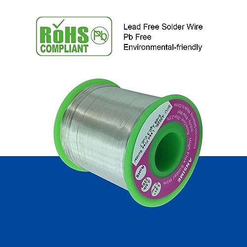 Fine Solder Lead Free Solder Wire Thin 0.3mm 0.01inch 0.5lb Rosin Core Flux Solder Wire Alloy Fine Electrical Soldering Wire Electronics Soldering RoHS Fast Melting Electric Solder - Thumbnail 3