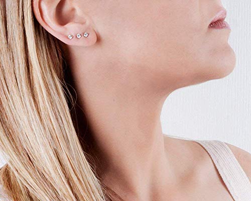 Everyday Gold Filled Cz Diamond Stud Earrings - Tiny Wedding Zircon Post Earrings For Bride And Bridesmaid - Size 3Mm #TOP5