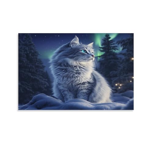 Impression sur toile chat de forêt norvégien pour célébrer l'amour des animaux