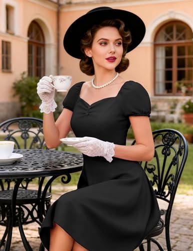 Image of Wedtrend Women's 1950s Dresses With Sleeve 40s Tea Party Dresses Cocktail Dress Swing Vintage Dress