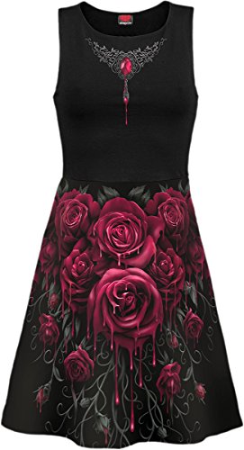 Spiral Damen Skaterkleid Midi Blood Rose