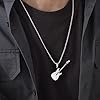 IMINI Collier avec pendentif guitare punk en acier inoxydable pour hommes, femmes, filles, chaîne de breloques musicales électroniques R&B Rock personnalisée, bijou vintage, cadeau pour les amateurs #1