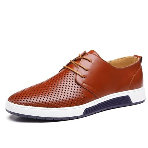 Men's Comfortable Casual Formal Oxford Shoes Business Formal Lace-up Casual Leather Shoes Fashionable Simple Style Casual Shoes