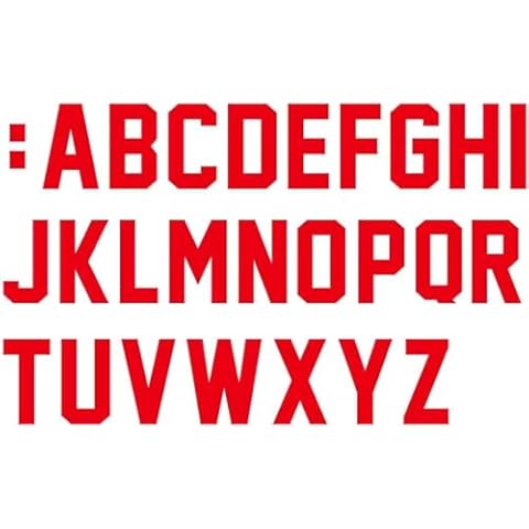 Fanbay 52 Pieces 4 Inch Iron On Letters Heat Transfer Letters Paper for Clothing Sport Jersyes T Shirts Team Name(Red) Cover