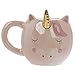 Produktbild Close Up Süßer außergewöhnlicher 3D Einhorn Kaffeebecher - XXL 320 ml - Keramik Tasse - Kawaii - rosa/pink - goldenes Horn