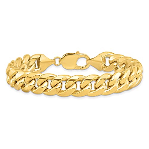 IceCarats 14K Solid Yellow Gold 7.3mm Miami Cuban Curb Link Chain Bracelet