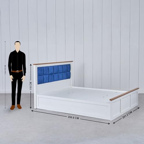 Image of Home Centre Santorini Pearl King Bed with Box Storage - White