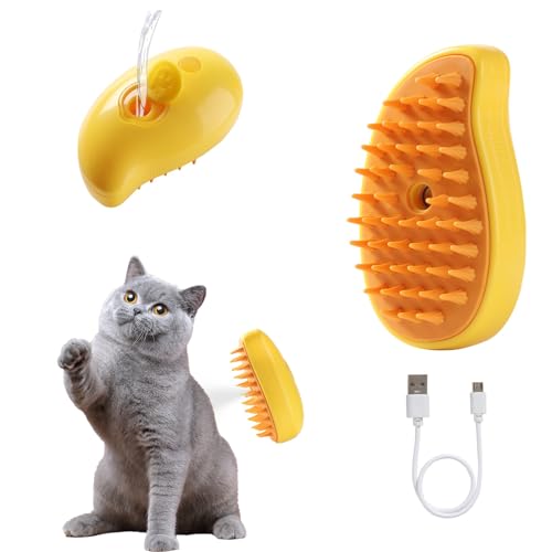 Sucre Mist Cat Brush,3 In1 Spray Cat Brush, Self Cleaning Cat Steamy Brush, Cat...