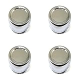 (4-Pack) Excalibur 101 Chrome Wheel Center Caps for 3.28', 3.33' Hub Push-Thru Closed-End 4' Height