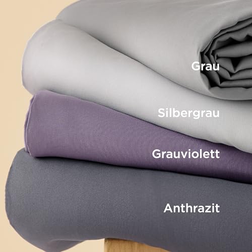 BEDSURE Bettwäsche 135x200 4teilig Anthrazit - 2 Bettbezüge 135x200 cm + 2 Kissenbezüge 80X80 cm, ÖKO-TEX Bettwäsche-Sets Grau Polyester Mikrofaser mit Reißverschluss