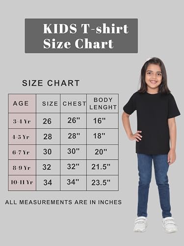 Image of Girl's Solid Regular Fit Half Sleeve 100% Pure Cotton T-Shirt