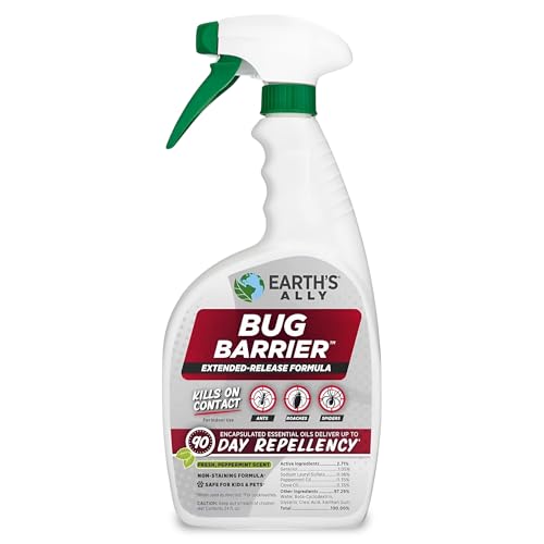 Earth&rsquo;s Ally Bug Barrier - Plant Bug Spray with Essential Oils Kills Crawling Insects On Contact...