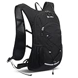 リュック ランニング サイクリング トレラン ザック 防水 軽量 揺れない 登山 自転車 釣り 遠足 マラソン 通気 ハイドレーション(ブラック OT2401)