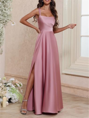 Robe de cocktail noire en satin taille 54 avec fente flatteuse pour femme - 3