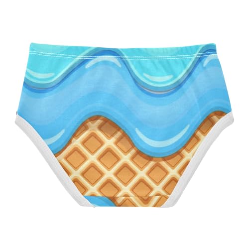Toddler Underwear Floral 2t Cotton Little Girl Panties Durable Briefs Girls Undies Waffle Splash Blue2