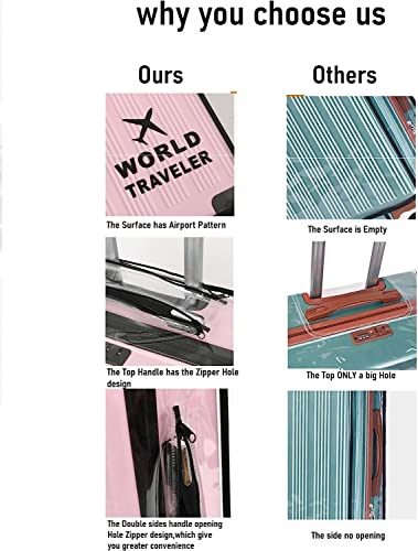 Rf Reenfaya Suitcase Cover Luggage Protector Covers Clear Luggage Cover Pvc Suitcase Luggage Cover Waterproof Luggage Case Thicken Suitcase Protector Cover (30Inch) #TOP2