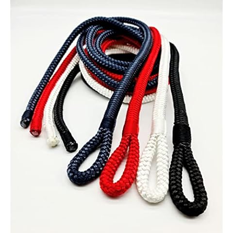 Rota Marine 10mm Fender lines 1.5mt / 2.5mt Braid on Braid Whipped Stitched Fender Rope Tie Pack of 2 (Black, 2.5mt) Cover