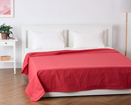 Image of 100% Pure Cotton 3 Layer Dohar, Single Bed Blanket Comforter, (60''X90'' / 152X230 CM), Uni Plain, Skin Friendly Dohar, Color - Viva Magenta