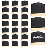 24 mini letreros de pizarra con soporte, pizarrón negro pequeño de doble cara, etiquetas de precio para exhibir mensajes, tableros de mesa reutilizables, etiquetas de comida para decoración de mesa de
