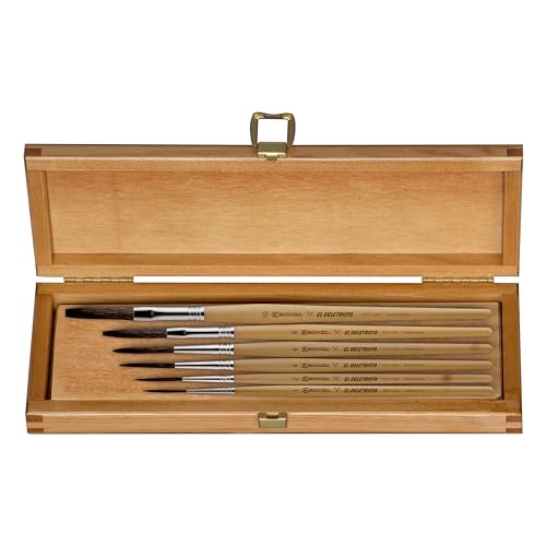 Escoda El Deletrista Series Lettering Brush Set, Petit Gris, 6 pc Set
