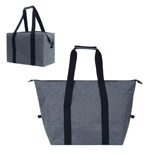 QWYEIQ Foldable Cooler Bag with Hard Liner, Large Lunch Bags, Reusable Shopping Bags, Portable Leakproof Thermal Picnic Bag, Keeps Hot or Cold, for Picnics, Beach, Camping, Food Delivery & Outdoor