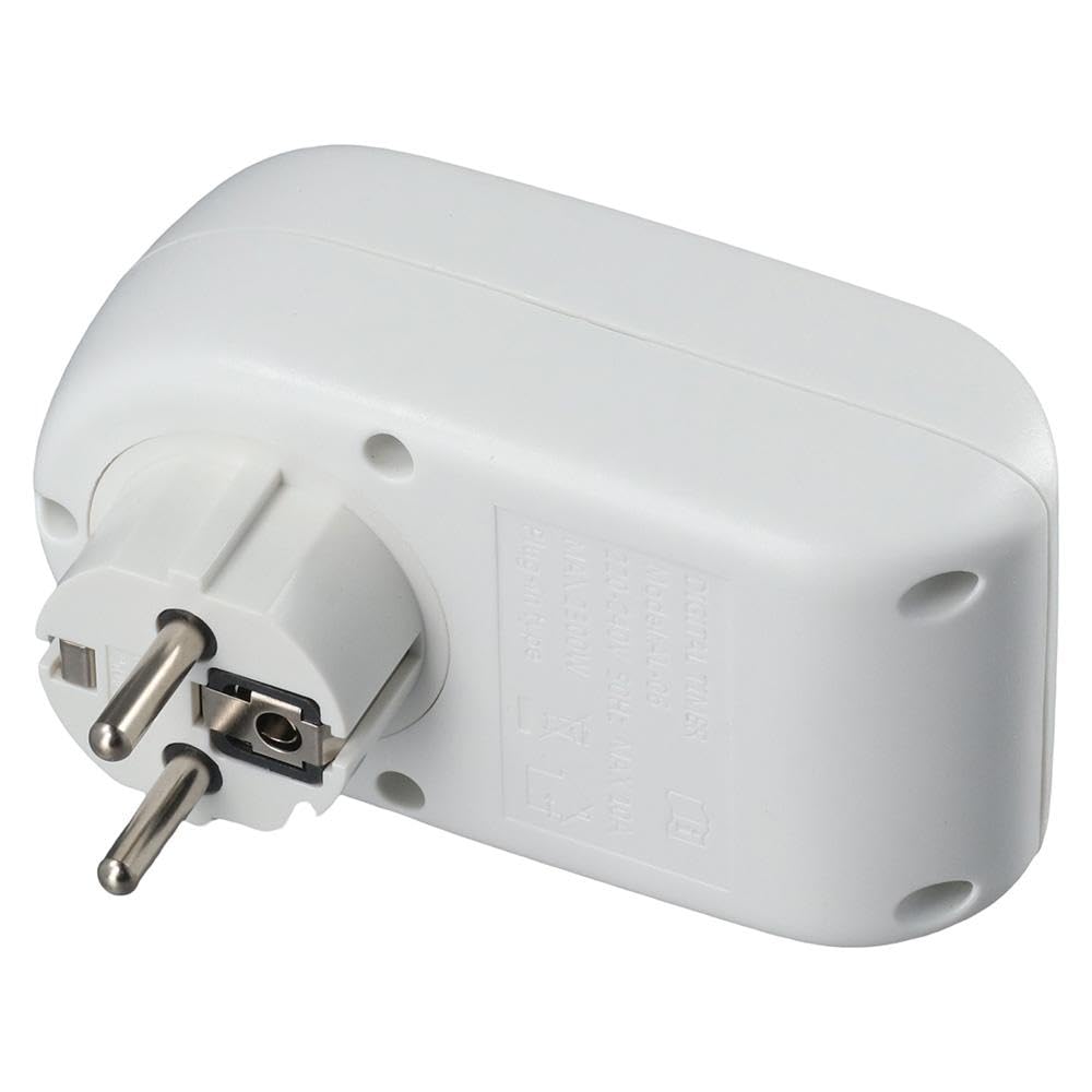 Enchufe de temporizador estándar europeo de 220 V-240 V, portátil, ABS, funcional, LCD, digital, enchufe duradero, enchufe de la UE, enchufe inteligente para electricista