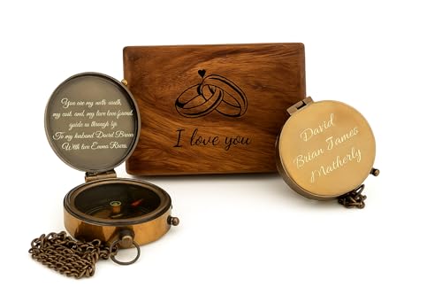 Brújula Náutica Vintage de Latón Personalizada miniatura 1