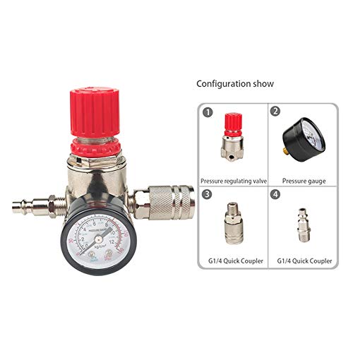 Air compressor pressure regulator 1/4″ mini pressure gauge, double