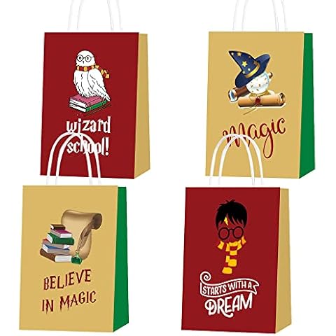 16 PCS Magical Wizard Party Gift Bags, Magical Wizard theme party supplies, Birthday Party Decorations, Party Favor Goody Treat Candy Bags Cover