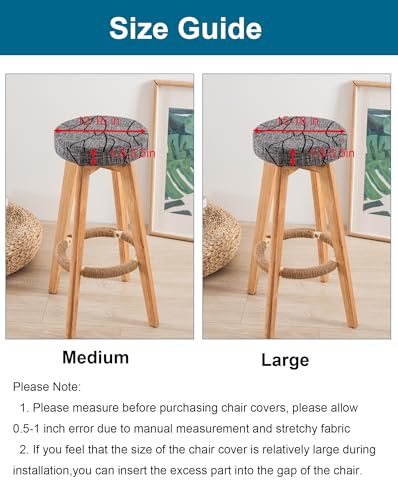 Image of CRFATOP 4 Pack Waterproof Bar Stool Covers Round Seat Slipcover,M,15 | 12-15 In Stretch Counter Cushion Protector, Washable, Pet Friendly, for Bar Kitchen Living Room Decor, No Cushion or Pad