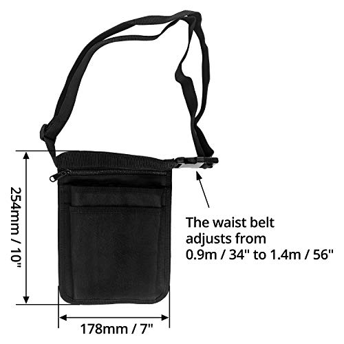 QWORK® Nurse Pouch Waist Bag, Multi Compartment Nursing Bag Pocket Belt Organizer for Medical Supplies Scissors Bandage 10" x 7", Black - Image 4