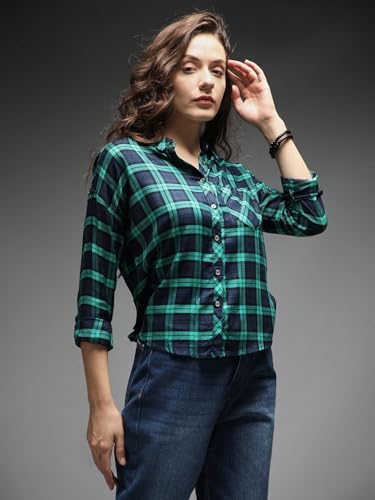 Image of HIGH STAR Women's HSWSHW23701 C4 Spread Collar Regular Fit Shirt