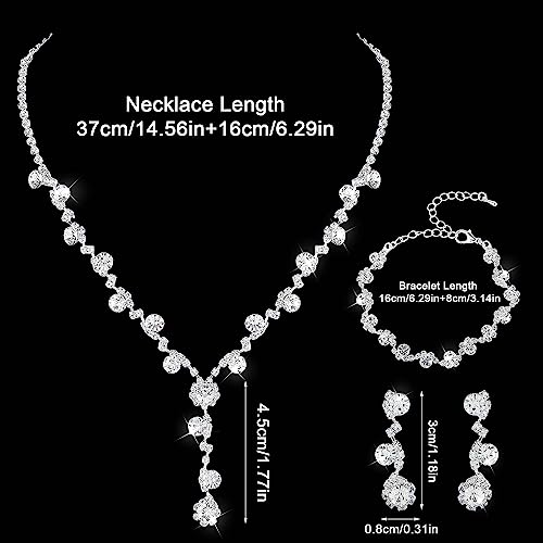 Yolev Rhinestone Wedding Jewelry Sets For Bridal Women's