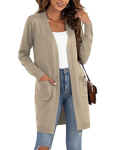Image of VIISHOW Women's Classic Cardigans Long Sleeve Open Front Casual Knit Cardigan Sweaters Coat Soft Outwear