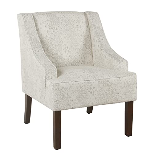 Image of HomePop Classic Swoop Arm Accent Chair - Cream & Gray Vintage Stencil