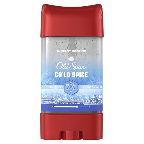 Old Spice Antiperspirant Deodorant for Men, 24/7 Sweat & Odor Protection, 24/7 Signature Scent & Lasting Freshness, Instantly Cools, Lightweight, Clear Gel, Cold Spice with Cool Mint Scent, 3.8 oz