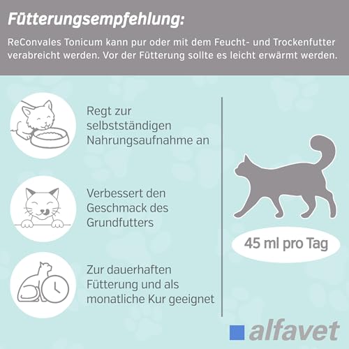 alfavet ReConvales Tonicum Katze, Doppelpack, appetitanregendes Ergänzungsfuttermittel zur Rekonvaleszenz und bei Untergewicht, 2 x 280 ml