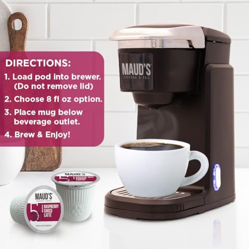 Image of Maud's Raspberry Chocolate Flavored Coffee Pods, 24ct