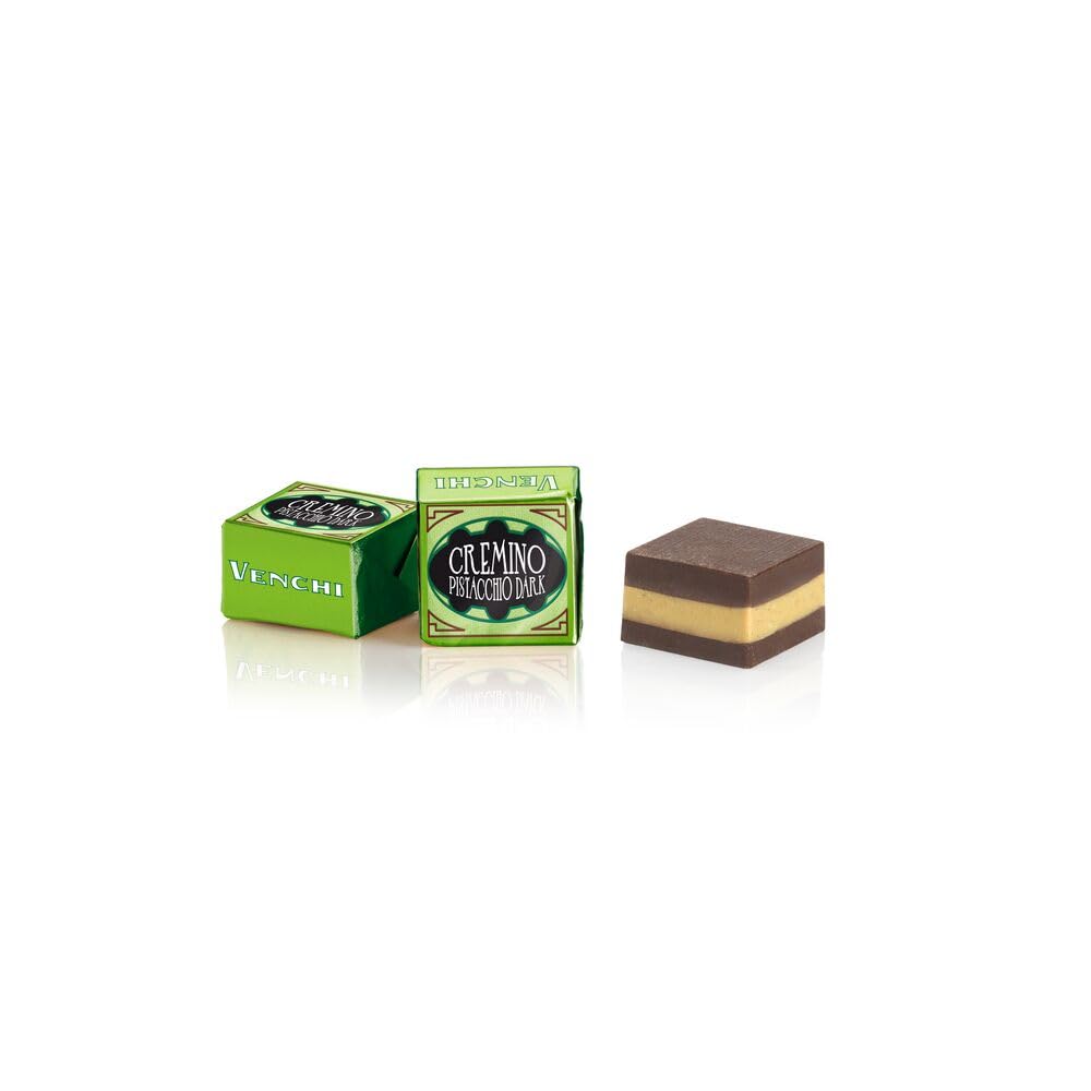 Venchi - Cremino Pistachio Dark, 1kg Bag of Chocolates with Dark Chocolate and Whole Pistachios, Gluten-Free, No Colourants or Preservatives