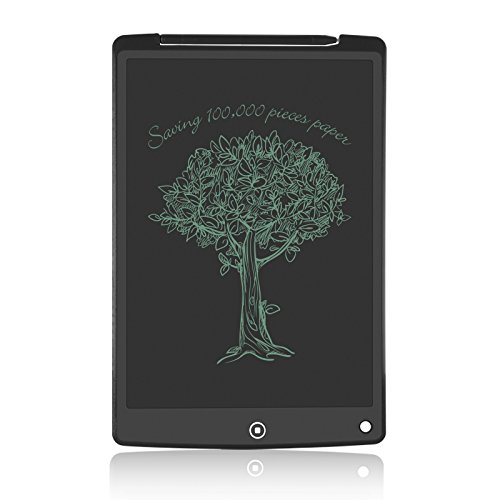 Multipurpose LCD e-Writing Board, Also Inkless Drawing/Memo Pads or Paperless Noting/Planning Boards (12-inch, Black)