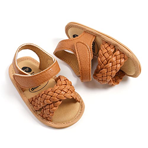 image for SOFMUO Baby Girls Knitted Sandals Premium Soft Anti-Slip Rubber Sole I