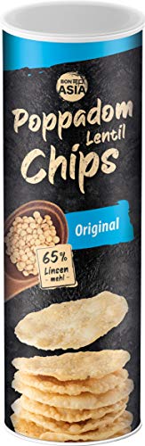 Bonasia Chips Poppadom Original, Elaborados con Harina de Lentejas 70 g