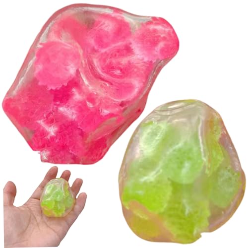 Bolas de estrés 2 Piezas 2 Piezas de 2.4in Juguetes de compresión con simpatía chirriante para Adultos Juguetes de Alivio de estrés portátil con Bolas internas para casa, Oficina, Escuela