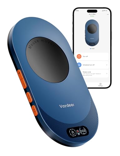 Vaydeer Air 3 Ultra Mouse Mover with APP Ultra Slim Mouse Jiggler with Timer Function Undetectable & Noiseless Simulates Realistic Mouse Movement Driver-Free Work from Home Keeps PC Active
