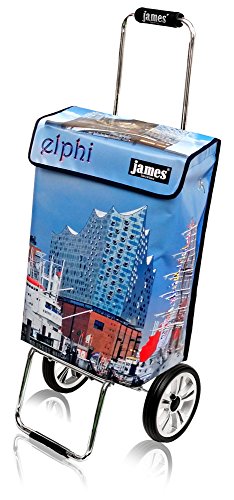 James® Einkaufstrolley Design ELPHI deluxe, moderner Einkaufswagen, bunter Lifestyle Trolly, Rollkoffer, 40kg Tragkraft… – Bild 3
