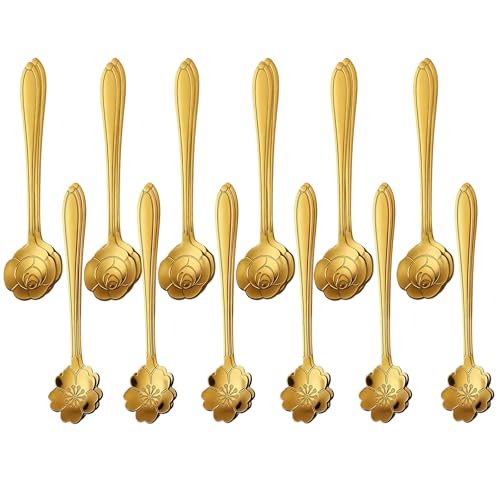 24PCS Gold Espresso Coffee Spoons 5 Small Spoon for Tea Stirring Soup