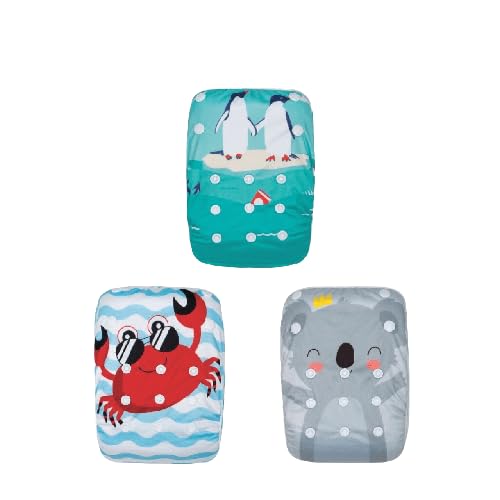 Kawaii Baby Swim Cloth Diapers, Washable Reusable One Size Adjustable To Fits 10-40 Lbs Boy & Girl Baby Shower Gifts Swimming Lessons 3-Pack #4 #TOP2