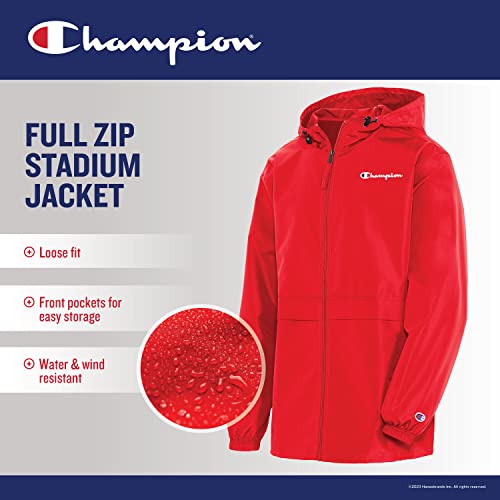 Champion Mens Stadium Full Zip Jacket, Left Chest Script Jacket, Black-549369, Xx-Large Us #TOP2