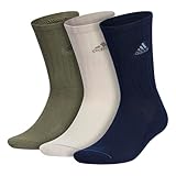 adidas Mens Athletic Cushioned Crew Socks (3 Pairs) Graphic Logo Striped